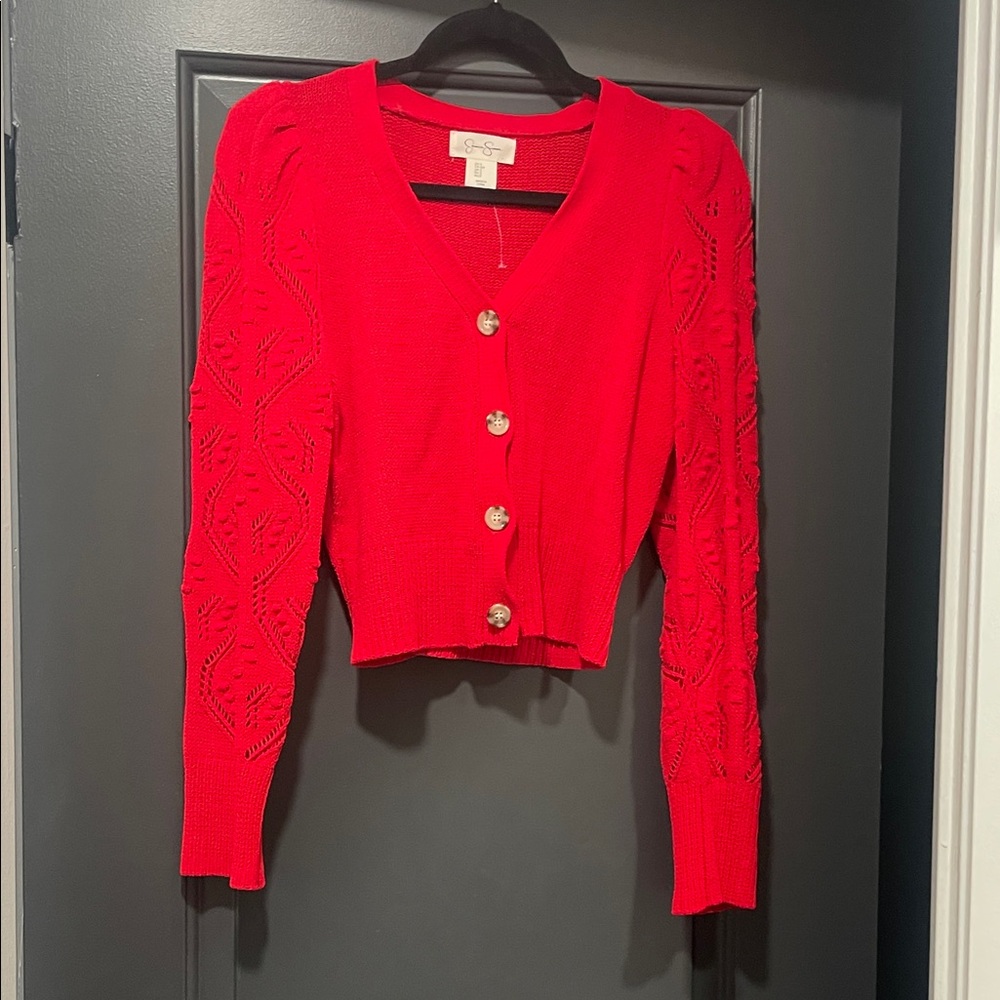 Jessica Simpson Bright Red Cardigan